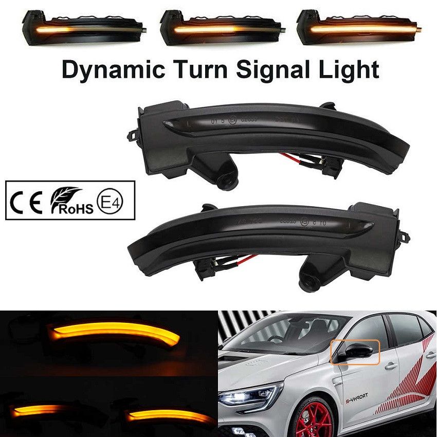 LED BOCNI DYNAMIC MIGAVCI U RETROVIZORU, TIPSKI - RENAULT - SMOKE LENS 172405 Beograd Zemun
